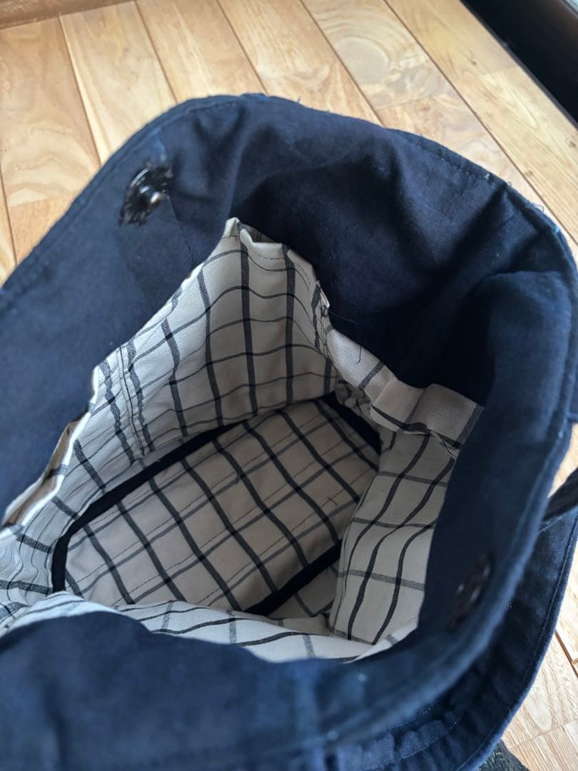 古布　庄内刺し子のトートバッグ　藍染　木綿