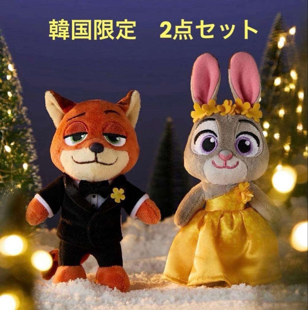 韓国Zootopia2 ズートピア2 ニック ジュディ キーホルダー ぬいぐるみ
