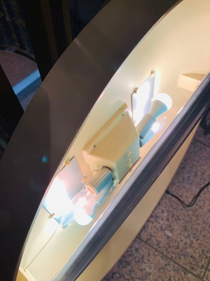 ベルギー製　1960年代　照明付き　アンティーク　ミラー　壁掛け式　ヴィンテージ