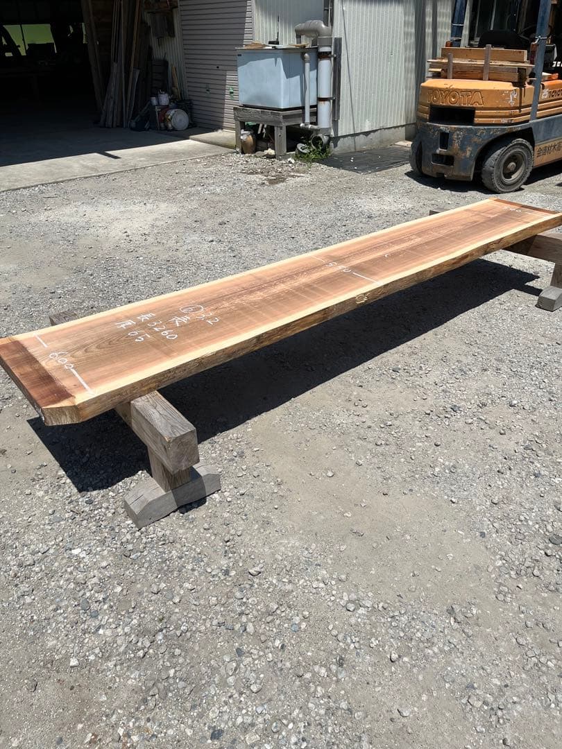 ⑥杉　無垢 一枚板 3.2m 乾燥材 カウンター テーブル　レジン　看板　ベンチ