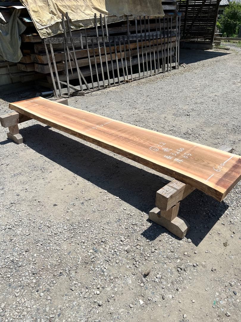 ⑥杉　無垢 一枚板 3.2m 乾燥材 カウンター テーブル　レジン　看板　ベンチ