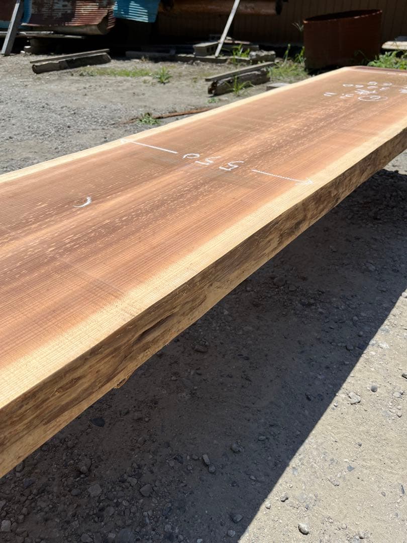 ⑥杉　無垢 一枚板 3.2m 乾燥材 カウンター テーブル　レジン　看板　ベンチ