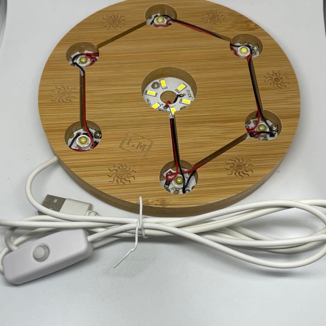 天然石スフィア 7個セット (ライト台座付き)