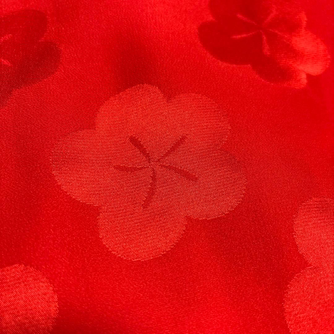 七五三　着物セット　被布　3歳　赤色　白色　正絹　綸子