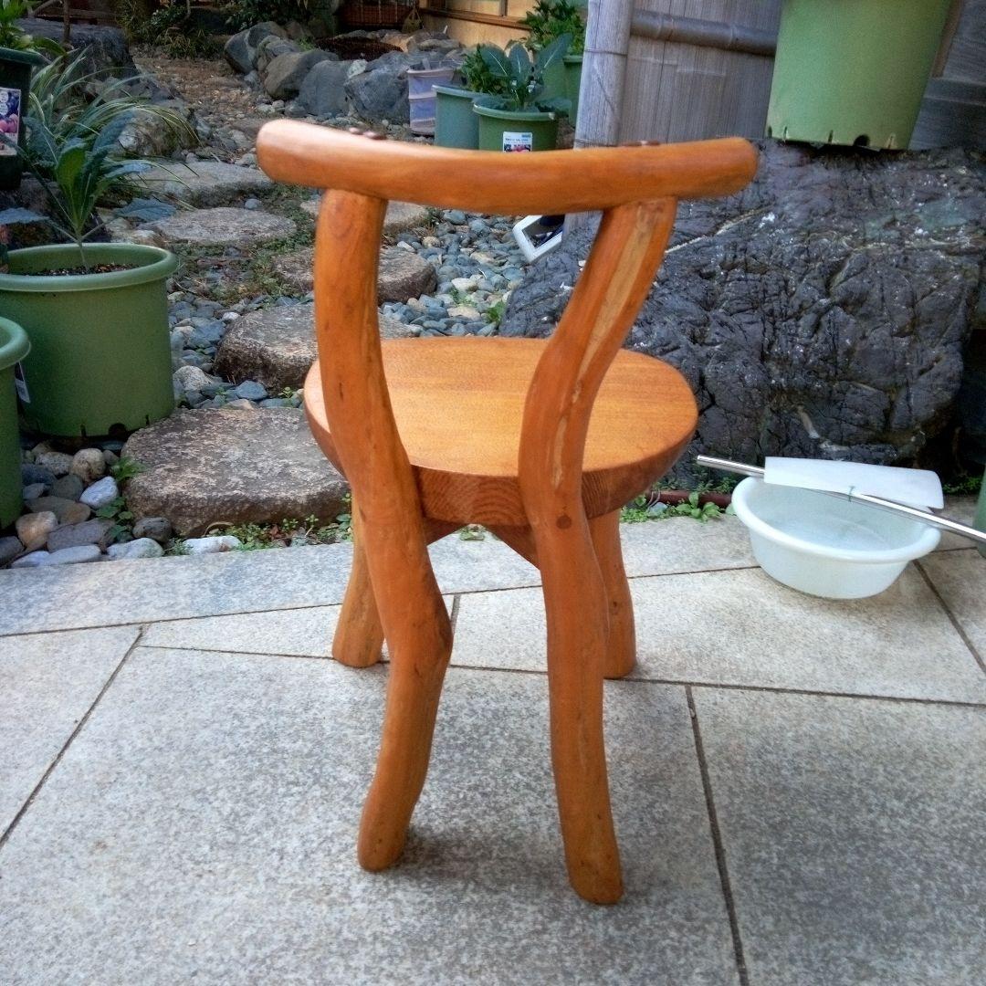自然木の椅子　家具　ハンドメイド　木の温もり　手作り　椅子　天然木　自然木　レア