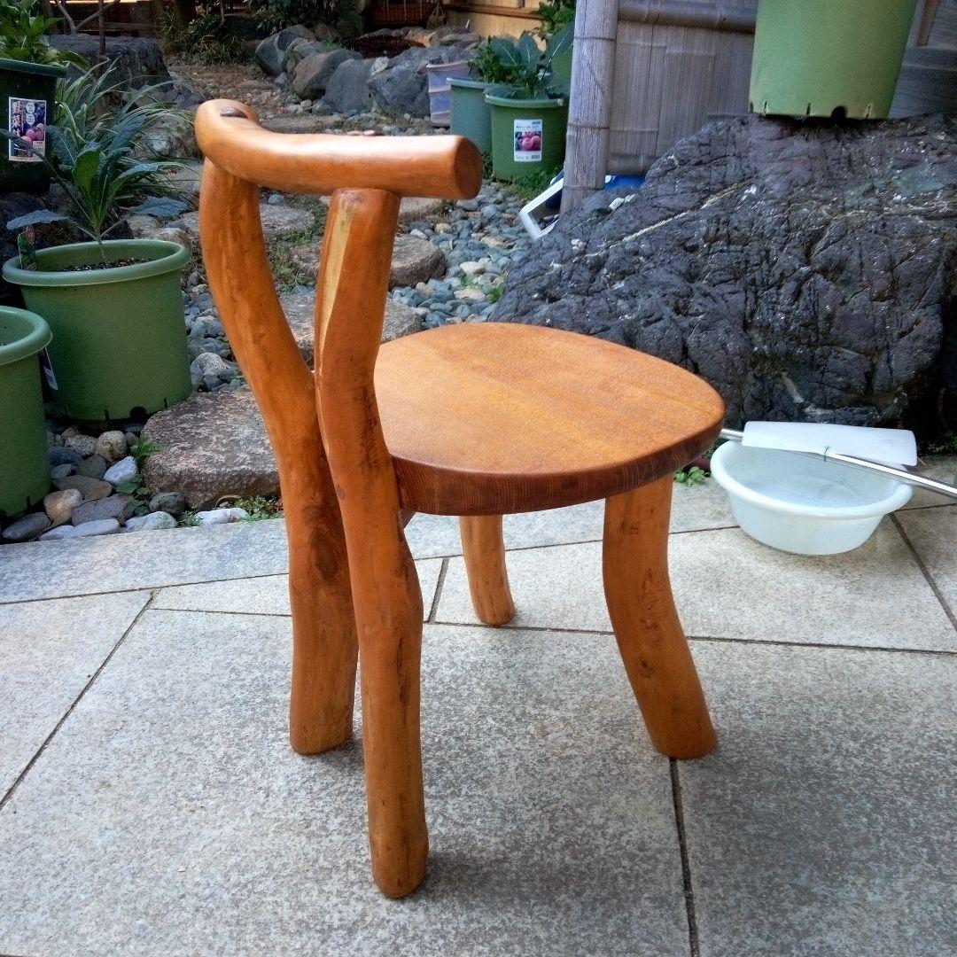 自然木の椅子　家具　ハンドメイド　木の温もり　手作り　椅子　天然木　自然木　レア