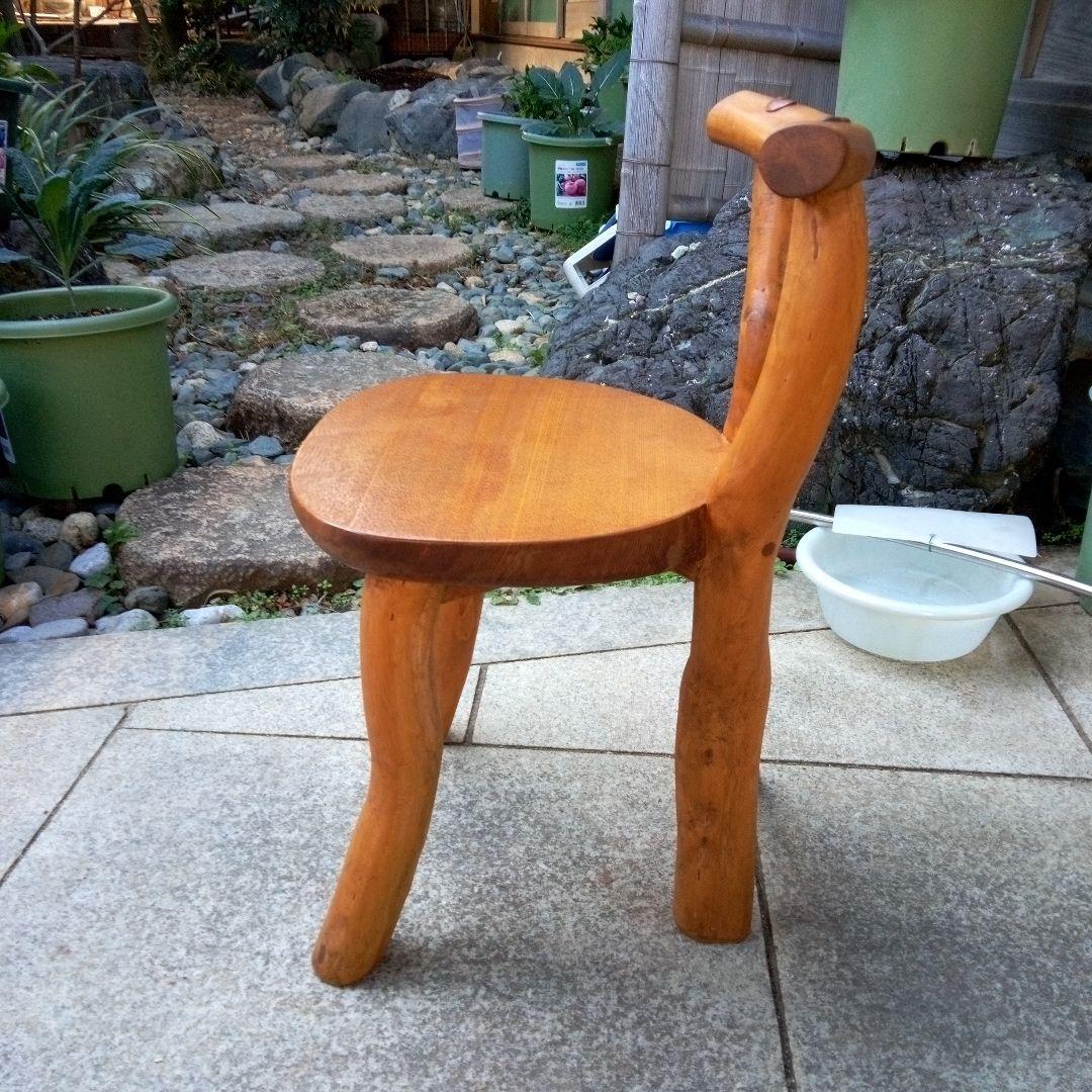 自然木の椅子　家具　ハンドメイド　木の温もり　手作り　椅子　天然木　自然木　レア