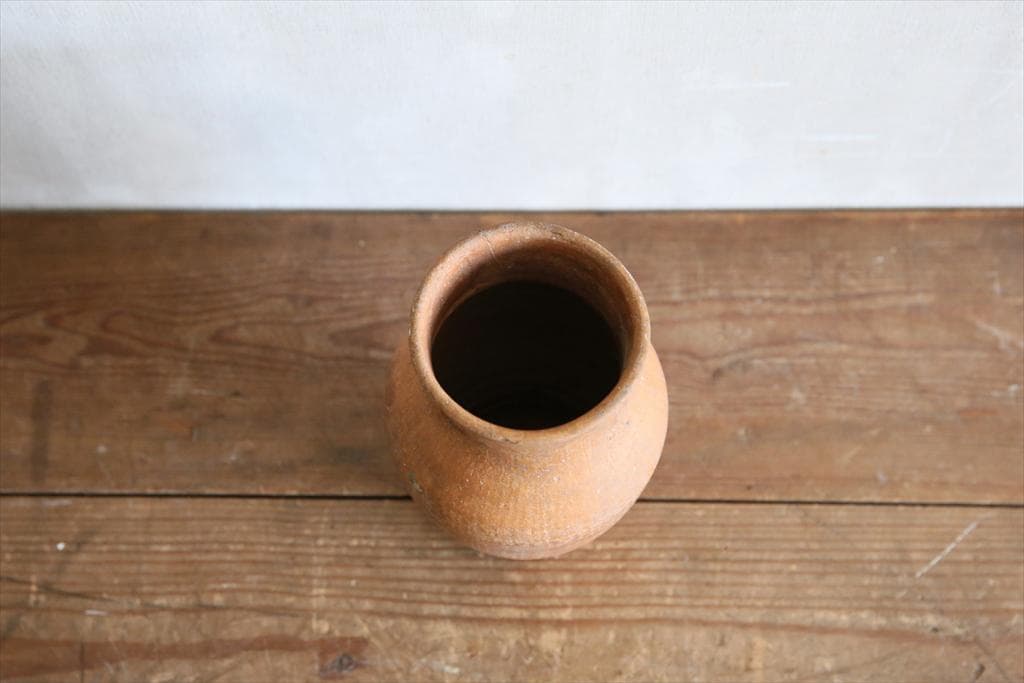 フランスアンティーク陶器ボトル/土器/花瓶/花器フラワーべース(74-92