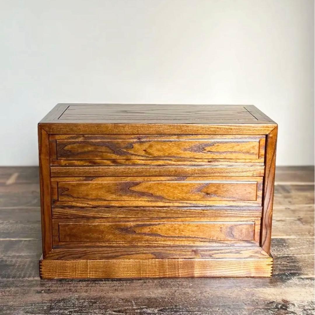 無垢材 小引き出し 9杯 和箪笥 茶道具 木製 収納 総木組み 昭和レトロ