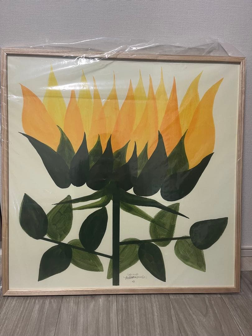 新品未使用品　IDEE 山口一郎　neo flower ポスター　（額装付き） 画家・山口一郎氏のジクレーポスター第三弾の新作を販売スタート