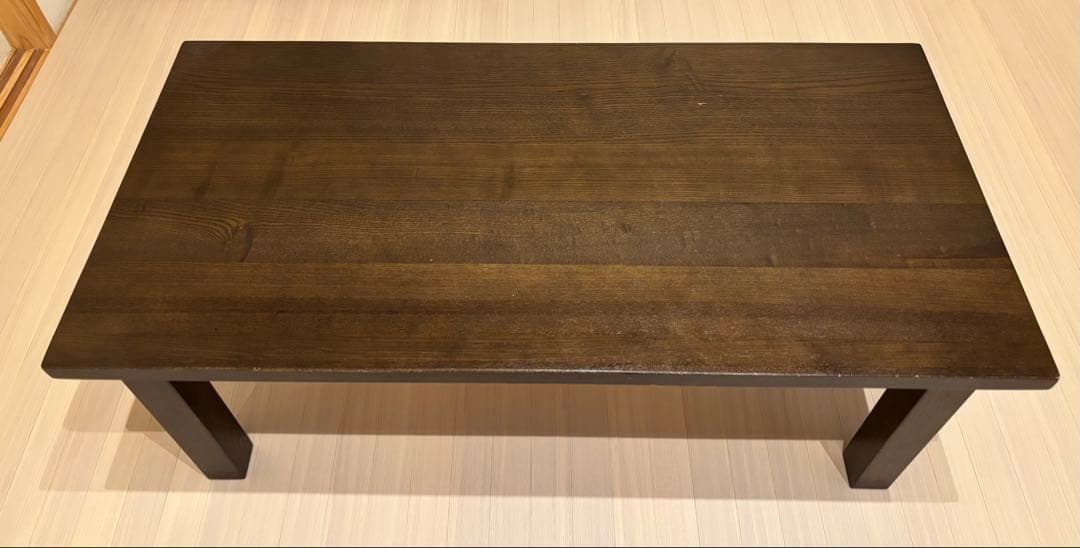 無印良品木製ローテーブルタモ材ブラウン