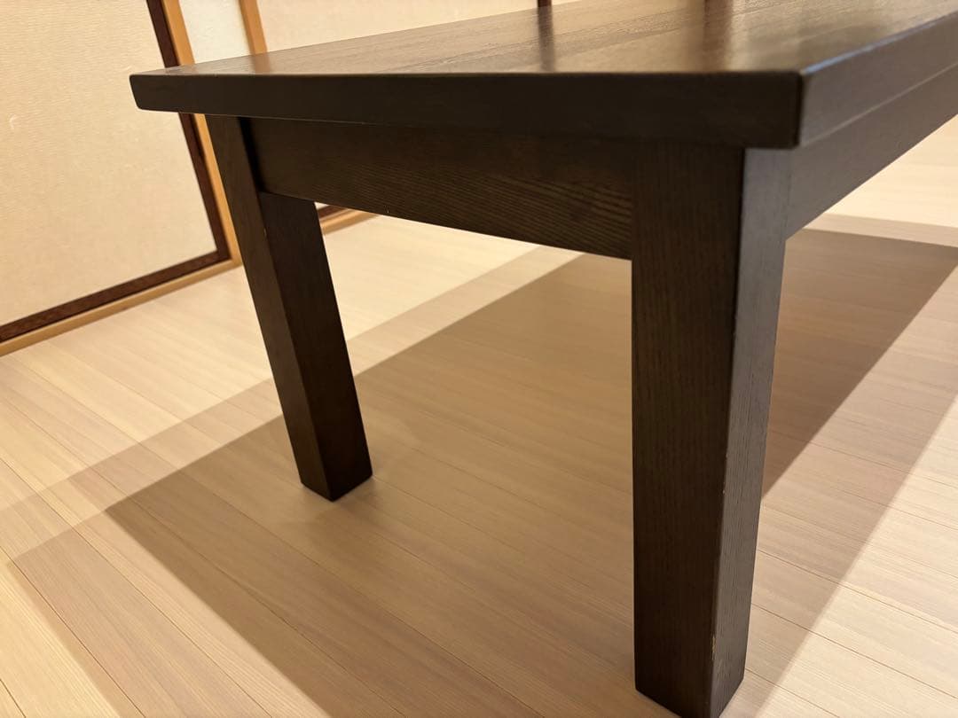 無印良品木製ローテーブルタモ材ブラウン