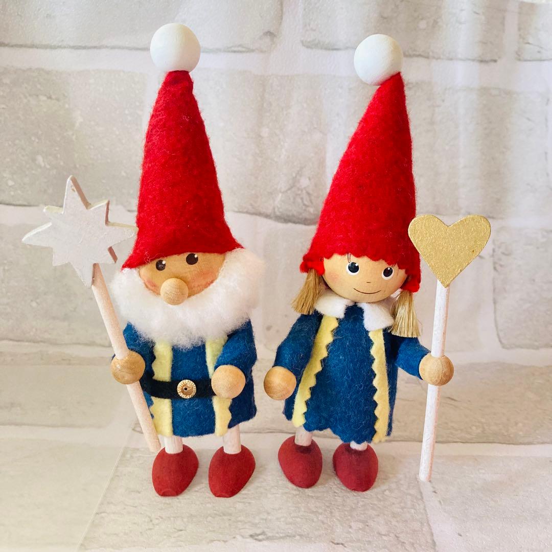 ノルディカニッセ チボリ サンタ 女の子 ステッキ 星 ハート 2体セット