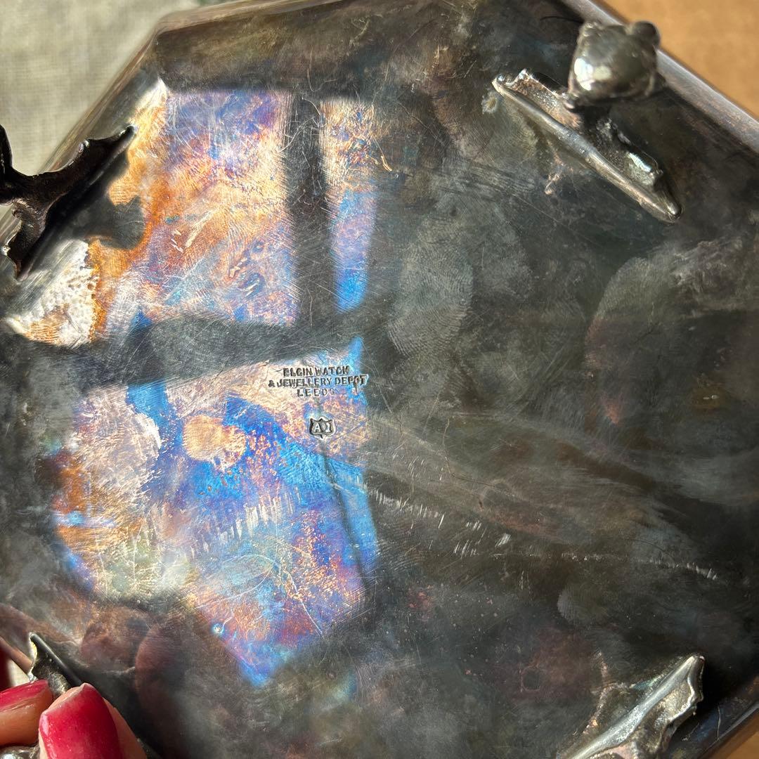 アンティーク　フランス　シルバートレイ