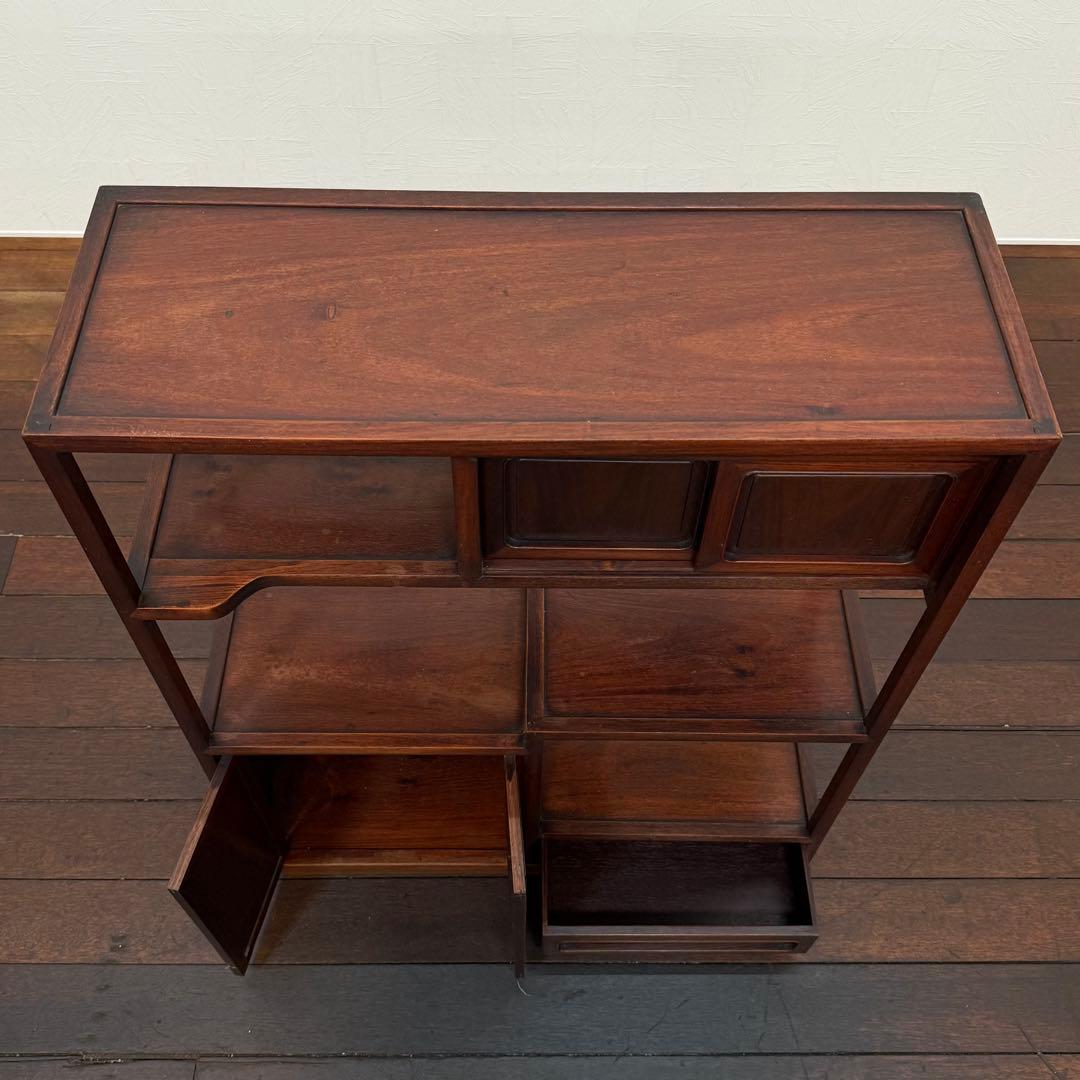 H19K10c 唐木 茶棚 和家具 木製ラック