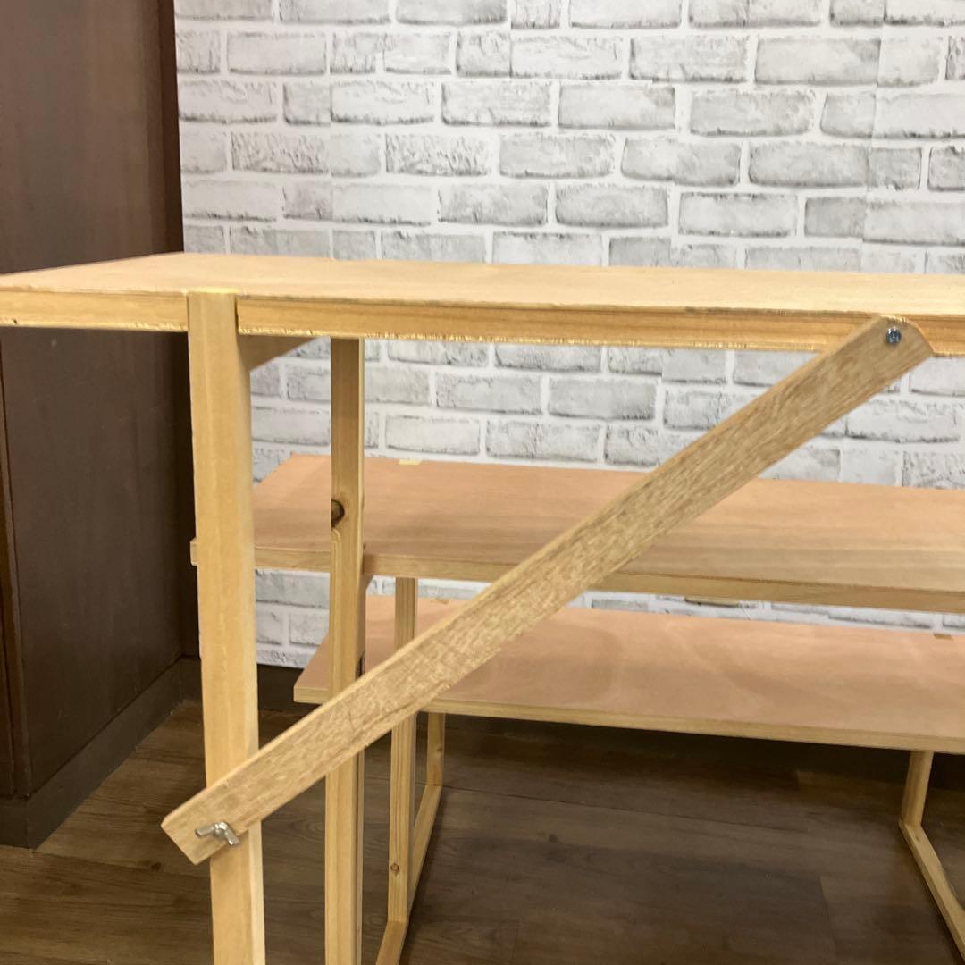 A-4 木製 マルシェ棚 3段 ディスプレイラック 折り畳み式 什器 飾り棚