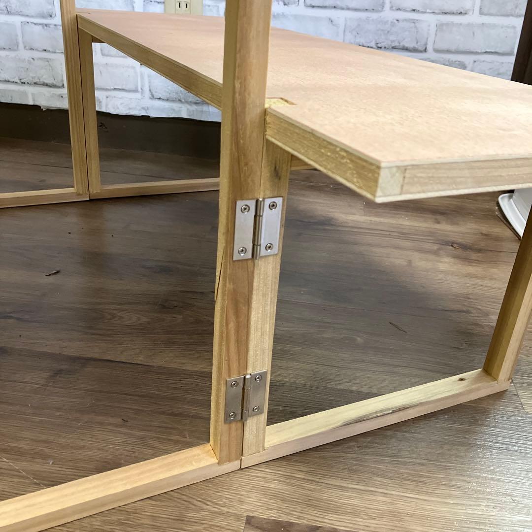 A-4 木製 マルシェ棚 3段 ディスプレイラック 折り畳み式 什器 飾り棚