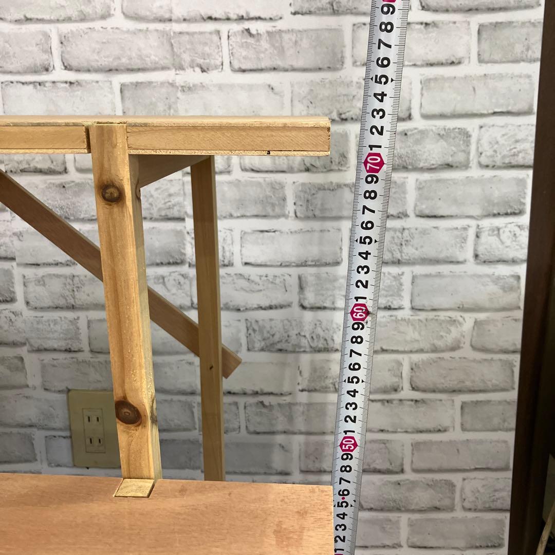 A-4 木製 マルシェ棚 3段 ディスプレイラック 折り畳み式 什器 飾り棚