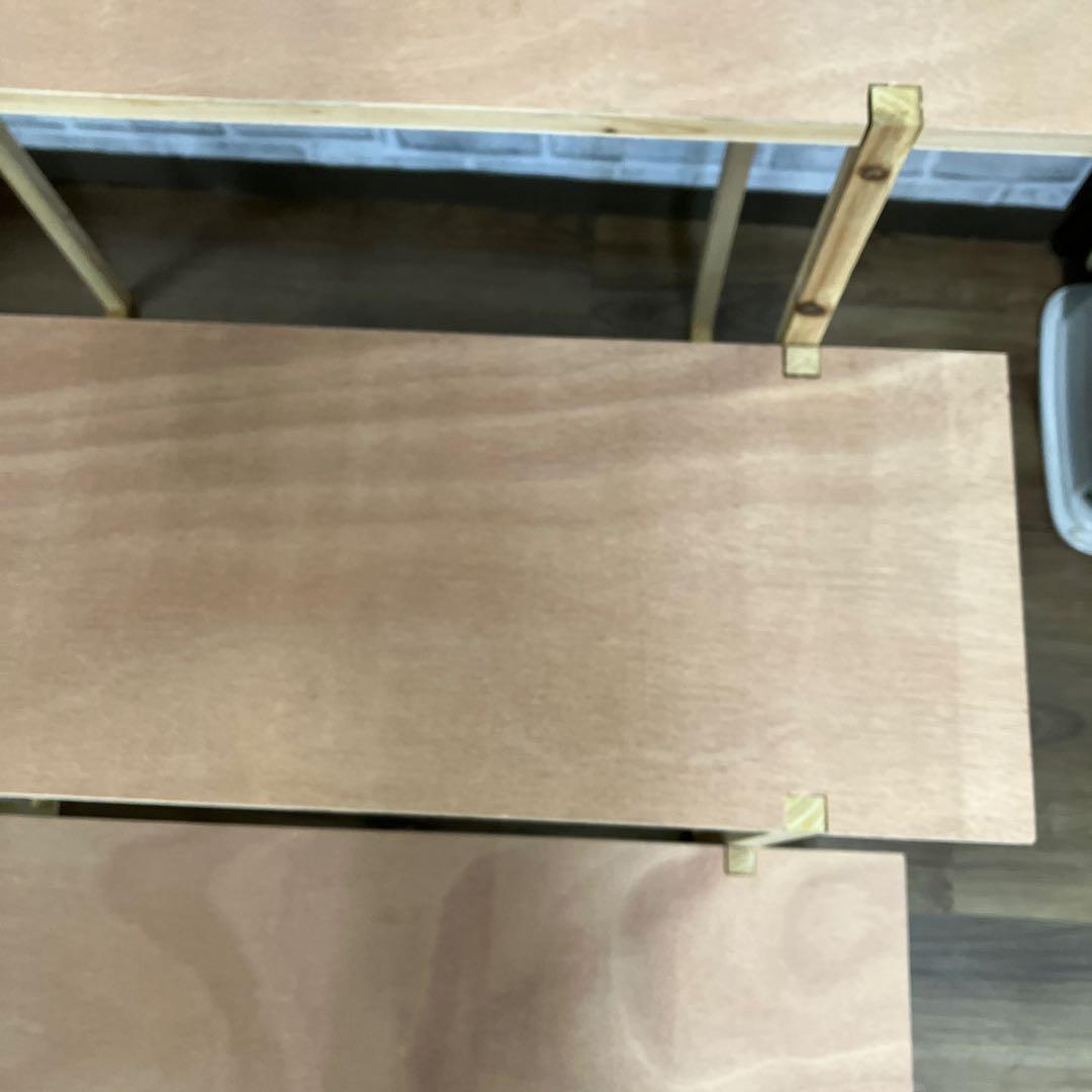 A-4 木製 マルシェ棚 3段 ディスプレイラック 折り畳み式 什器 飾り棚