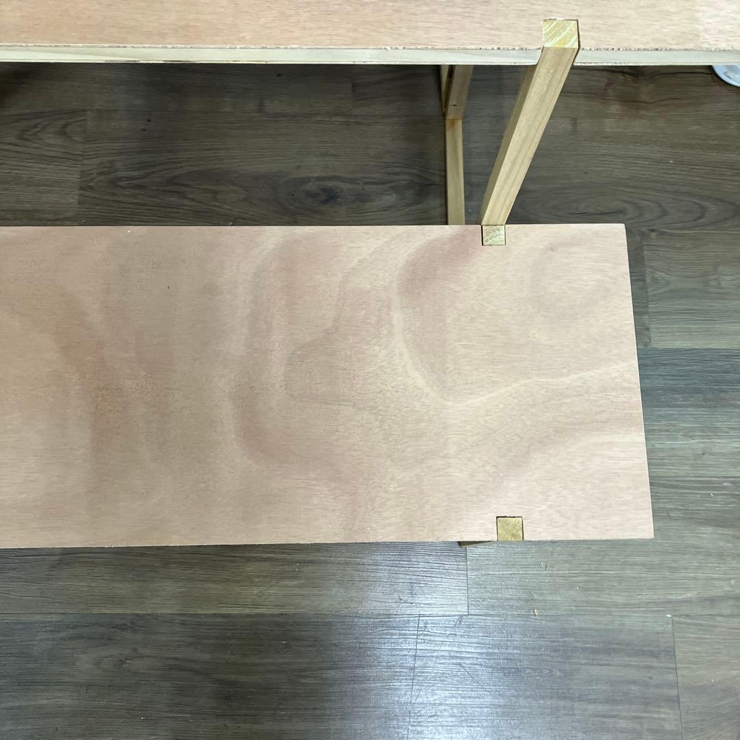 A-4 木製 マルシェ棚 3段 ディスプレイラック 折り畳み式 什器 飾り棚