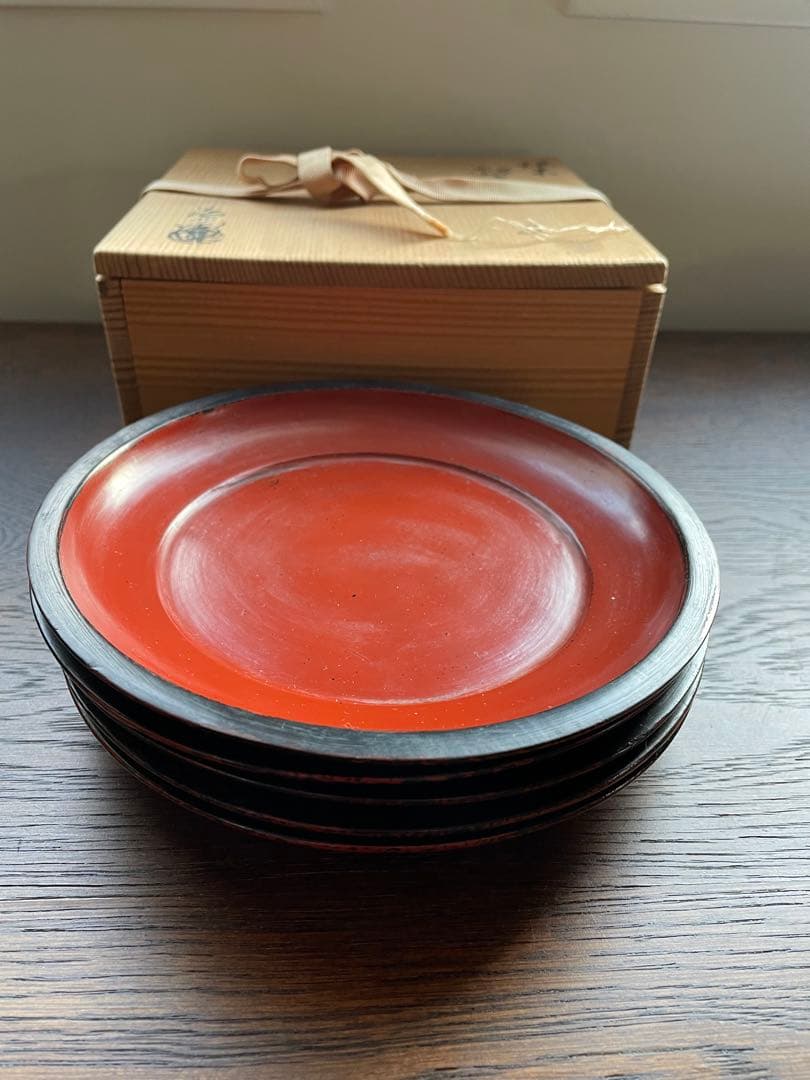 村瀬治兵衛 根来 銘々盆 5客 最高 の