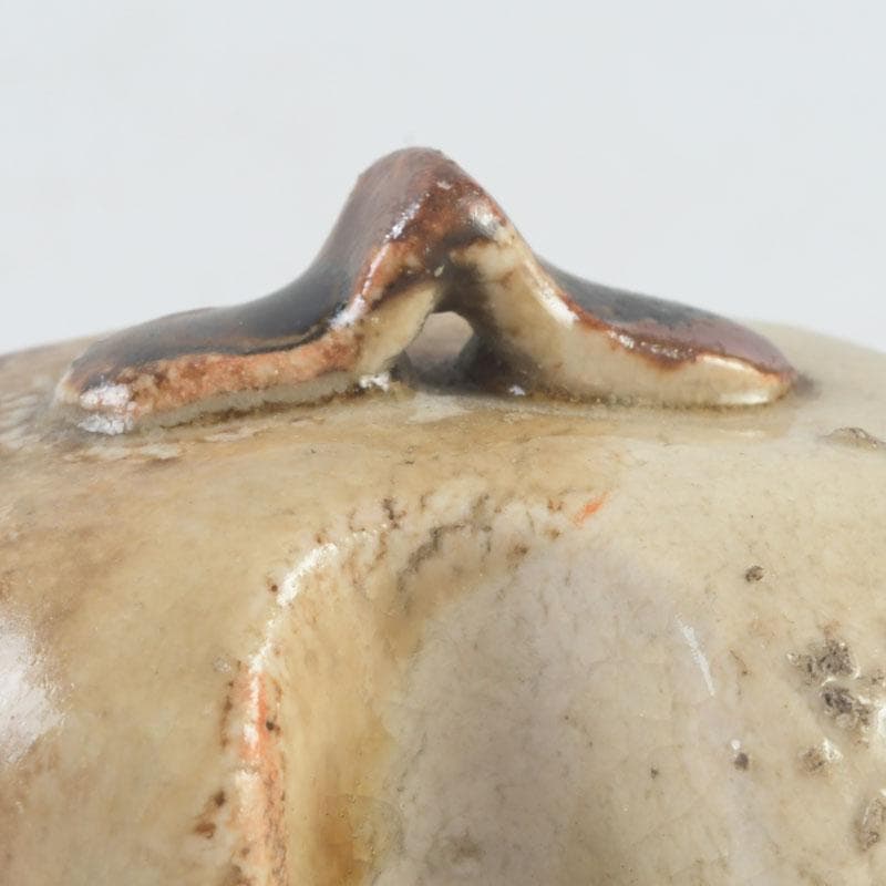 茶道具　加藤春岱作　瀬戸織部　分銅香合　時代箱　V　9896