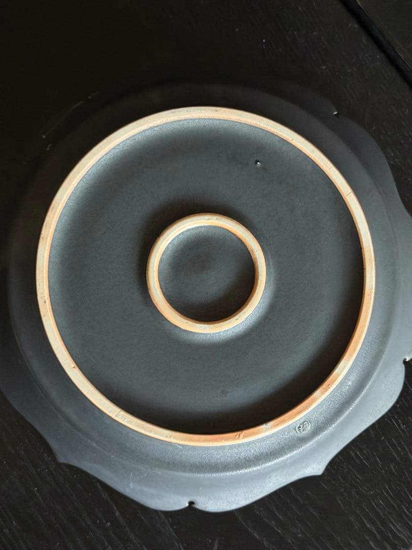 木下和美　｜黒釉yomoプレート　L 個展購入