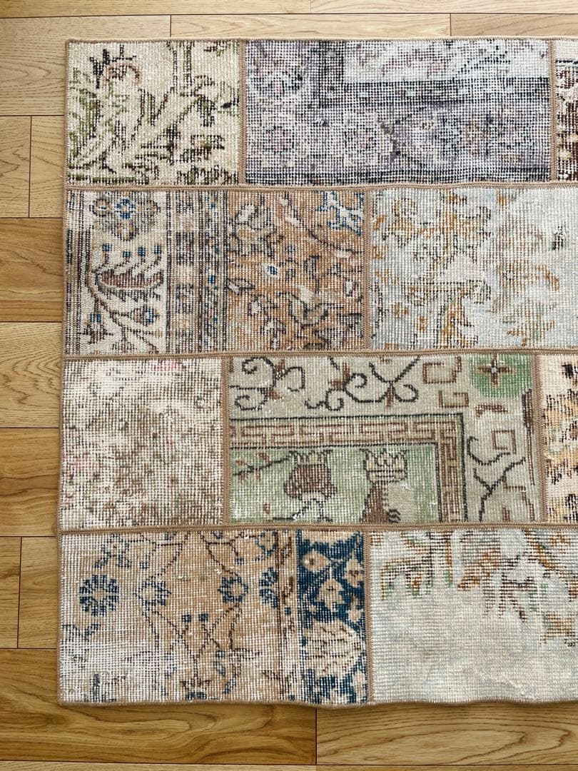 【3日間だけ値下げ】②未使用 トルコ　ラグ　パッチワーク　ヴィンテージ　絨毯