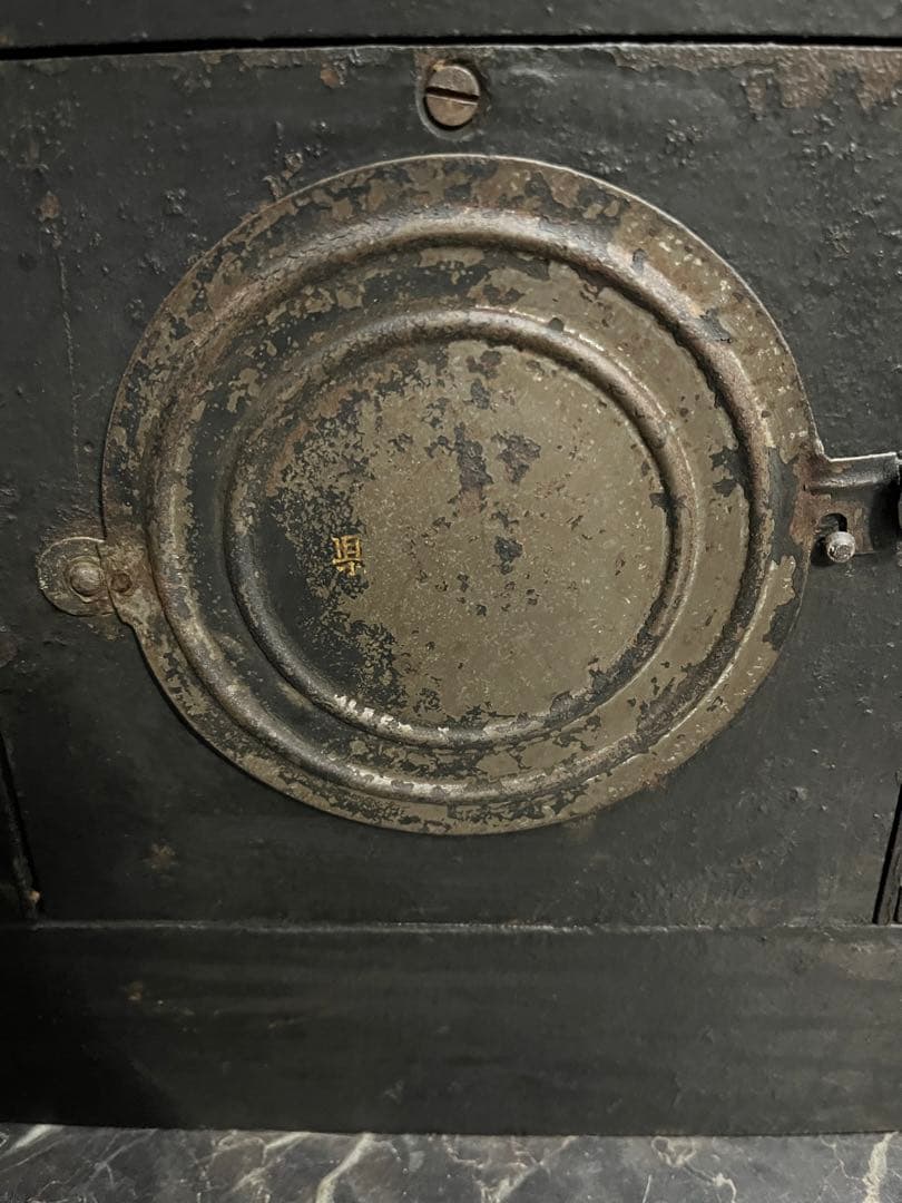 アンティーク置き時計、精工舎鉄製置き時計、14K使用、ゼンマイ