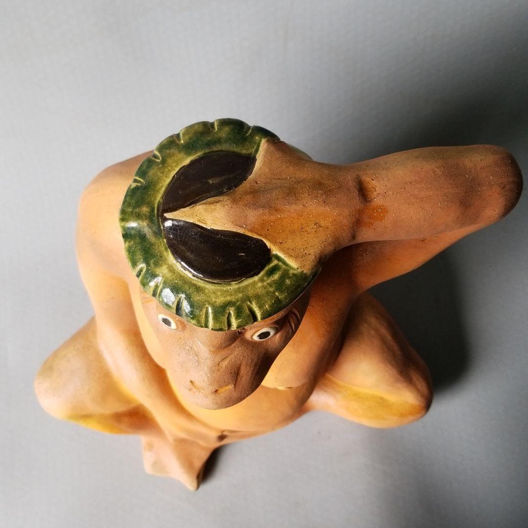 ポロ チョーレア河童❗チョー縁起物❗信楽焼 河童置物 高さ４２cm