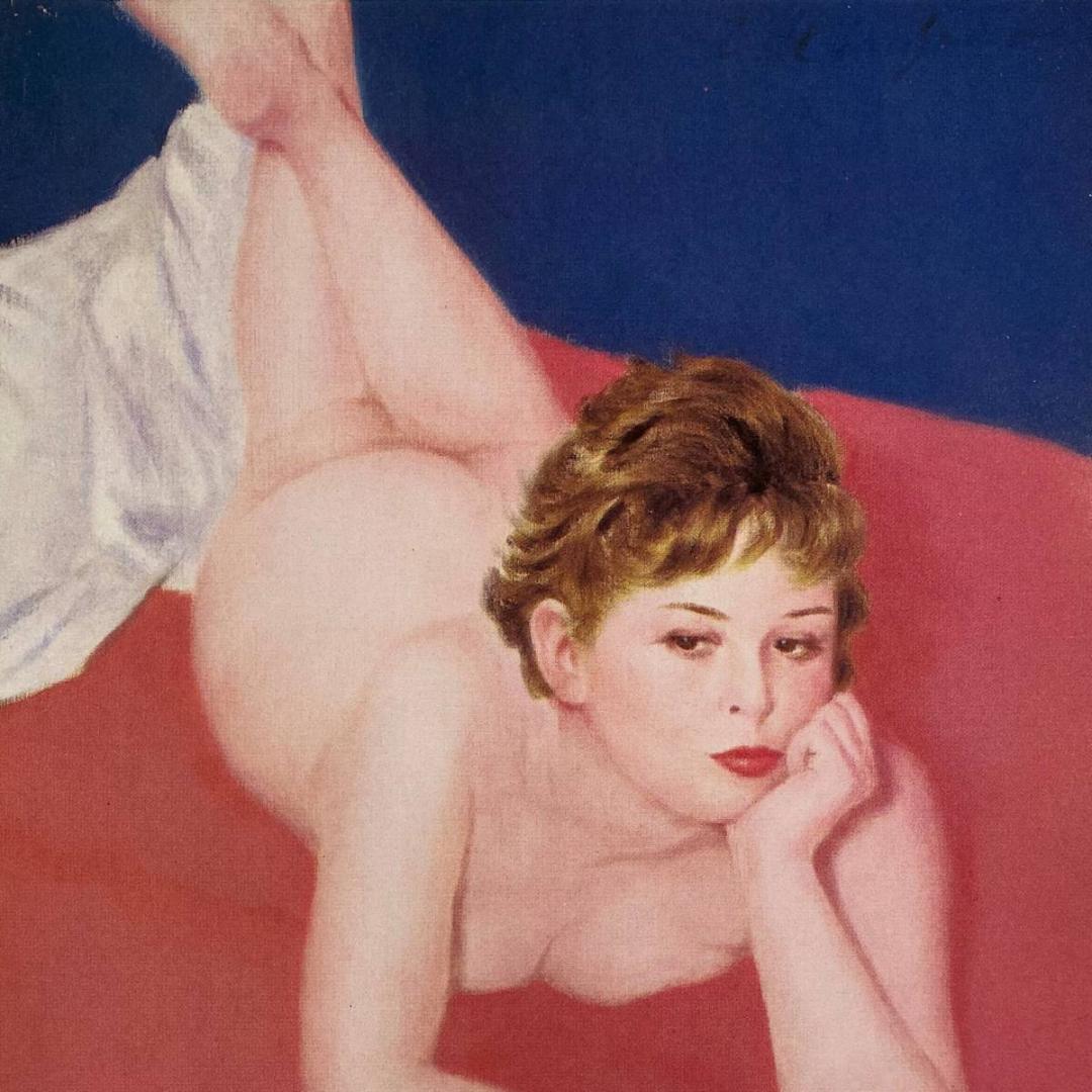 蛭沢尚、【ほゝづえ】、希少な画集より、新品額装付、マット額装付き