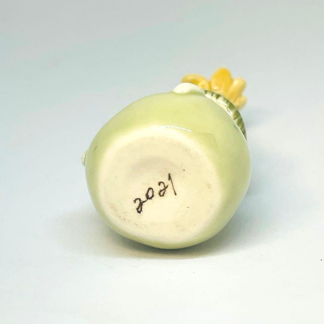 【陶芸家】うえのえみ ちび人形 サイン入り お花帽子　5.5cm