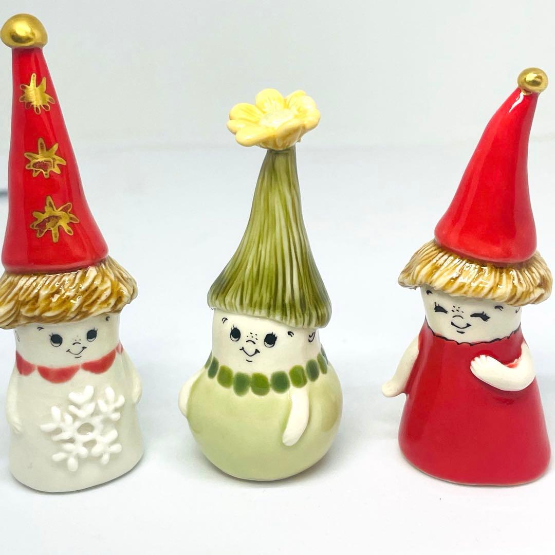 【陶芸家】うえのえみ ちび人形 サイン入り お花帽子　5.5cm