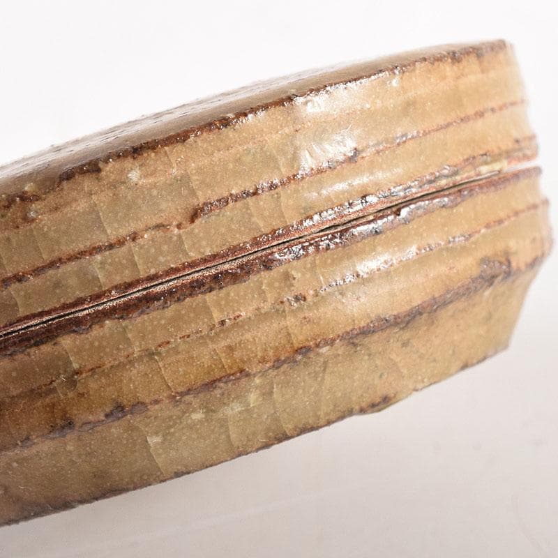 茶道具　木村盛伸作　灰釉　香合　共布共箱　V　8318