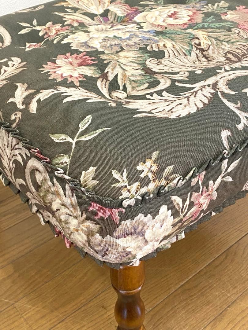 アンティーク レトロ カリモク コロニアル オットマン スツール