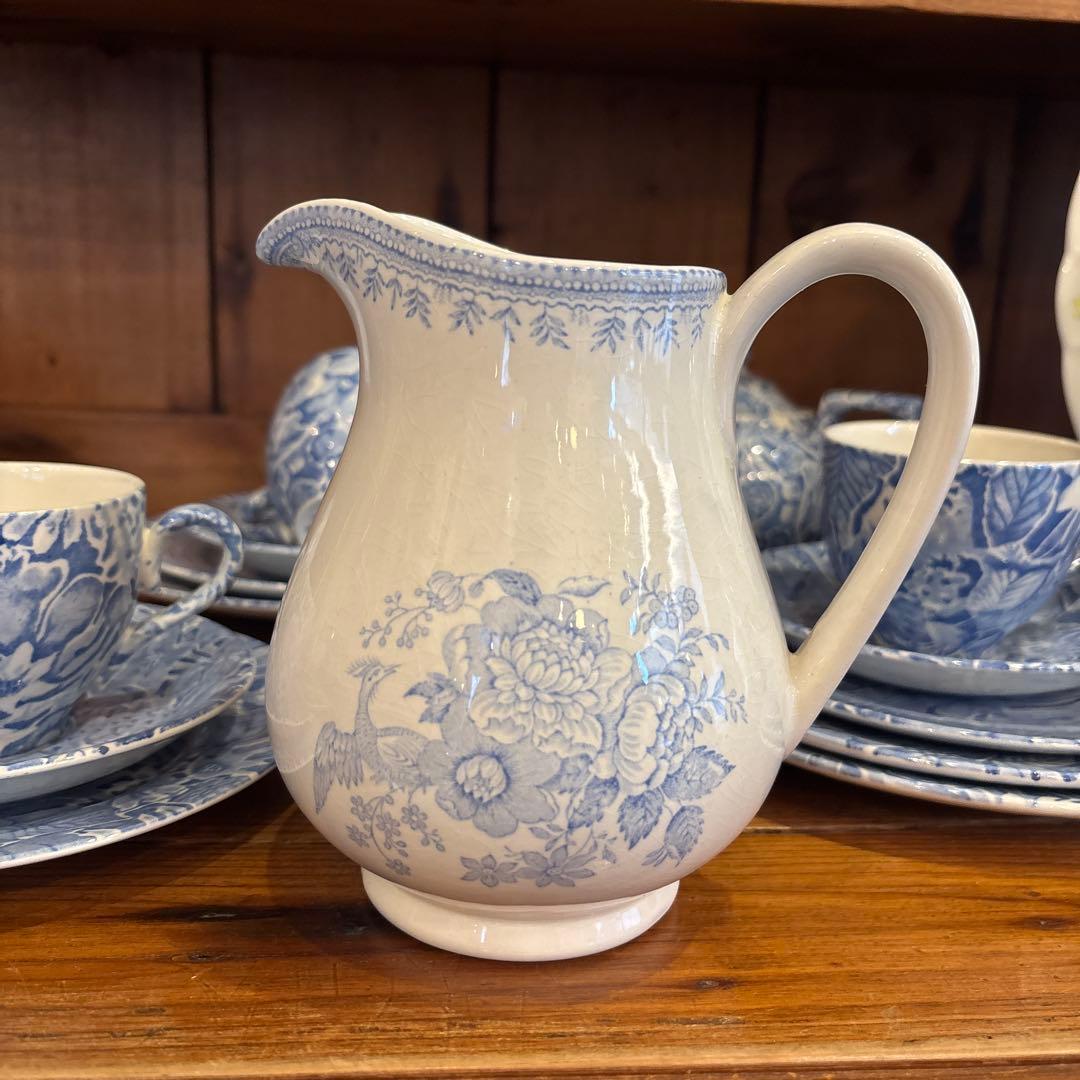 Burleigh バーレイ ブルーアジアテックフェザンツ ジャグ 水差し