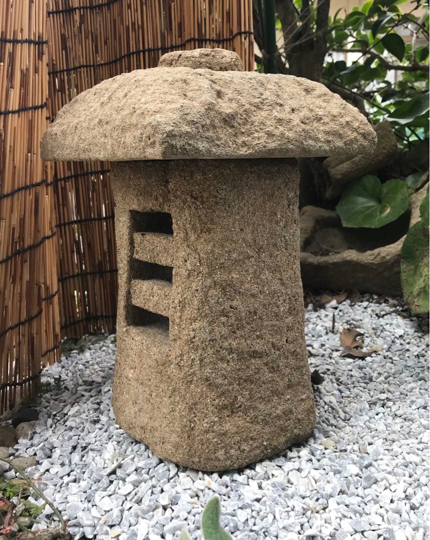 天然石・坪庭灯篭・箱庭灯篭・屋上テラス灯篭・茶庭灯篭】庭石オブジェ