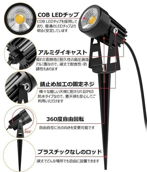 ❤4台セット❣超高輝度COBライト搭載＆航空アルミ合金製♪❤ガーデンライト