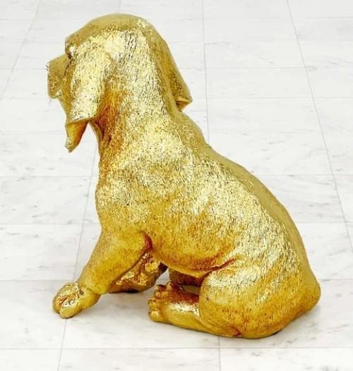 イヌ 犬 置物 ゴールド オブジェ 子犬 モダン 43301DG-GD