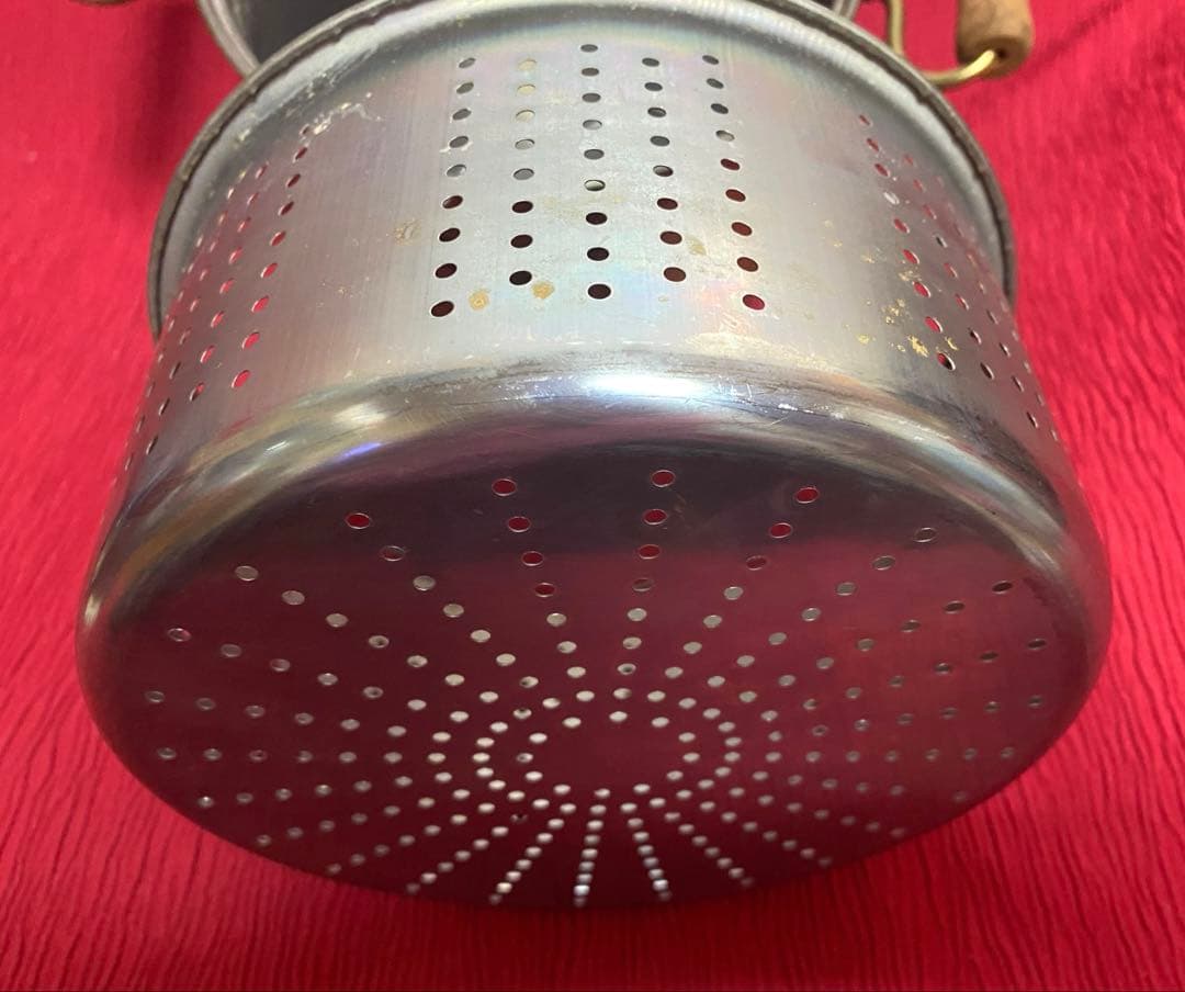 アンティーク⭐️2重仕立て銅製の打ち出し深鍋⭐️木製ハンドル