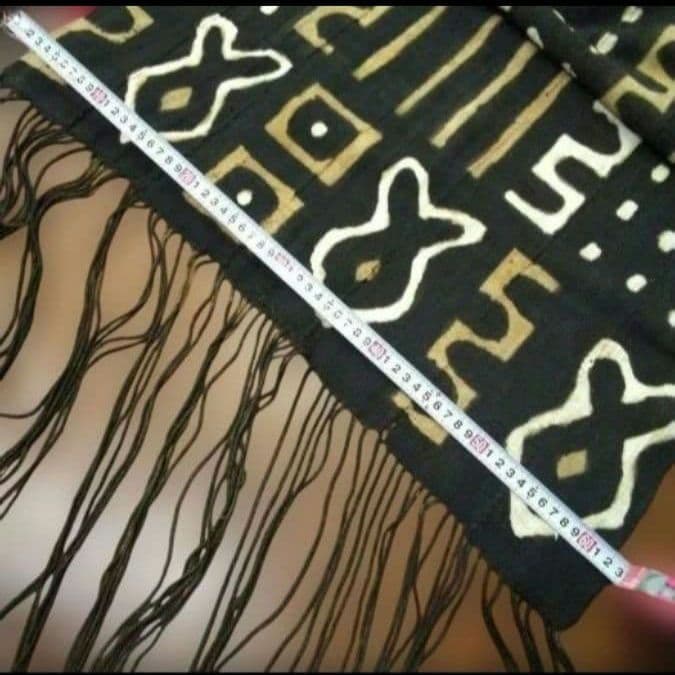 アフリカ　マリ共和国　ボゴラン7列帯　泥染め　　タペストリー