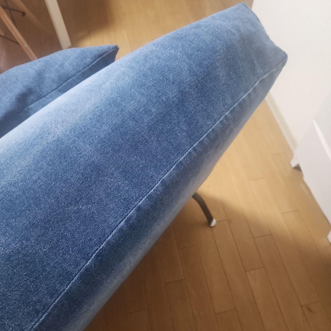 本日限定値下げ ヴィンテージ風 デニムブルー 1人掛けソファ