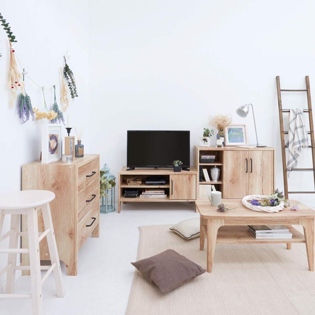 テレビボード 机 引き出し 明るいカフェをイメージ 棚