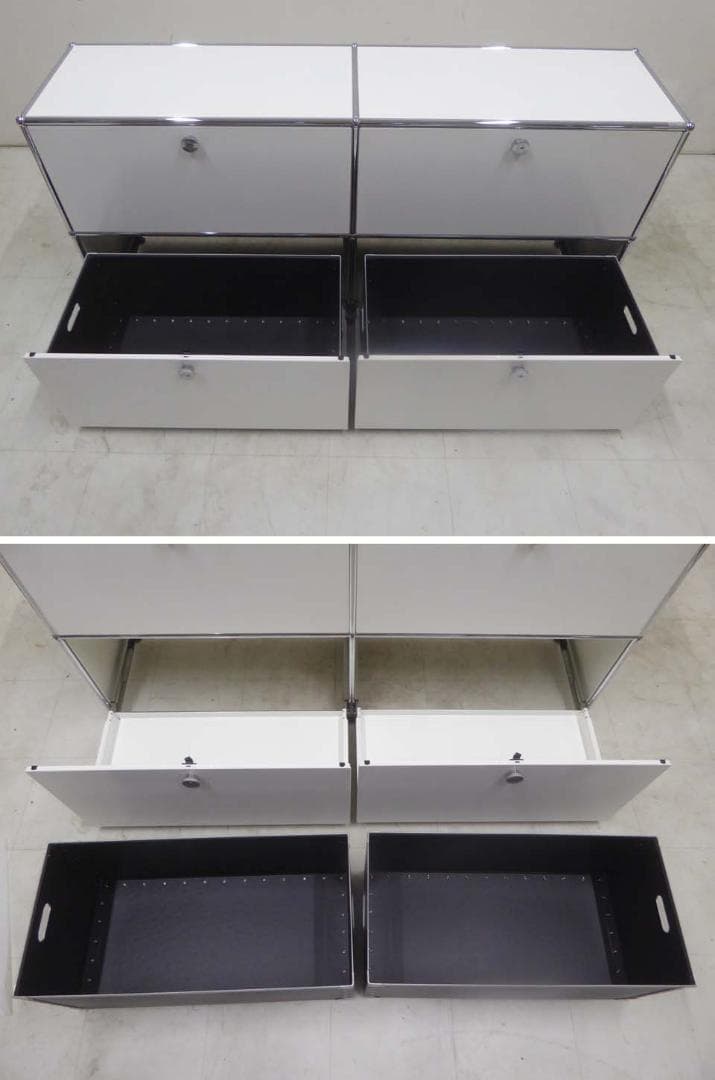 美品■USM Haller USMハラー■2列2段 キャビネット 収納 ホワイト