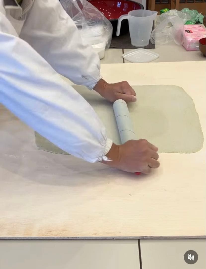 簡単にお蕎麦が打てるエンボスローラー