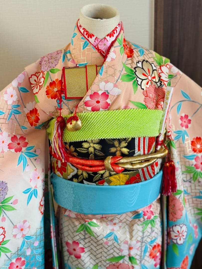 専用です★正絹　枝垂れ桜の華やかな7歳着物フルセット