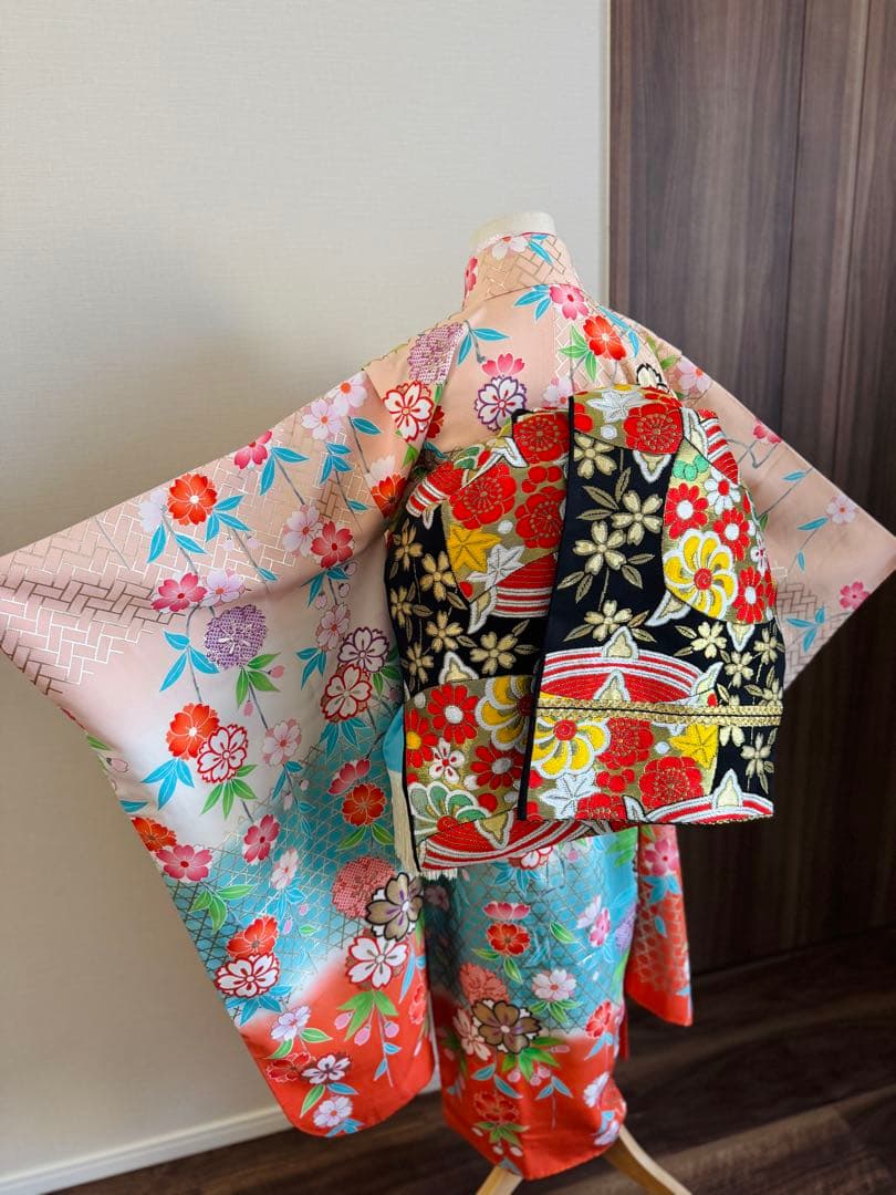 専用です★正絹　枝垂れ桜の華やかな7歳着物フルセット