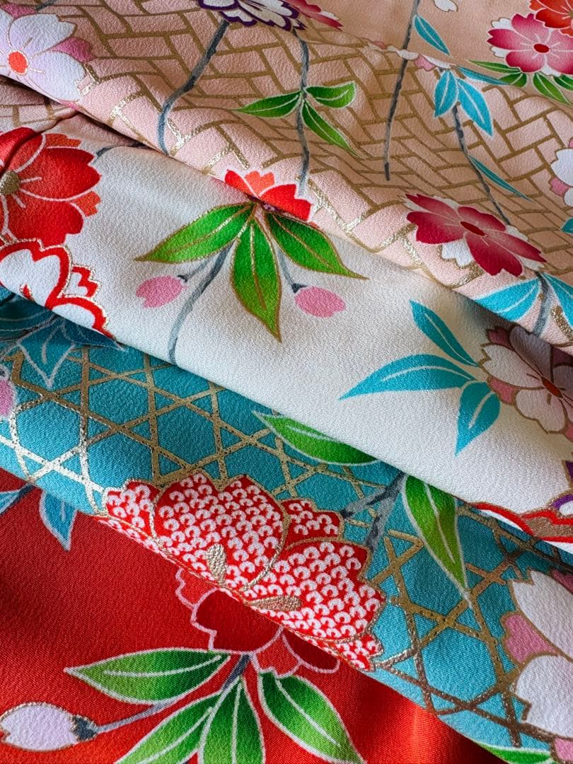 専用です★正絹　枝垂れ桜の華やかな7歳着物フルセット