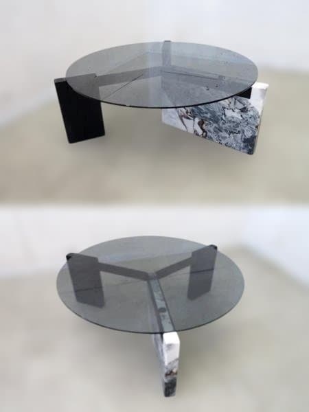 展示品■songdream■ロヴィーゴ■ガラス■天然石■オーク■リビングテーブル