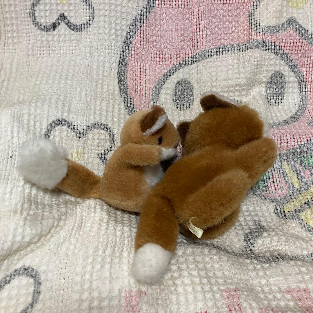 ぬいぐるみの三英 キタキツネ きつね ぬいぐるみ 2コセット 中古品
